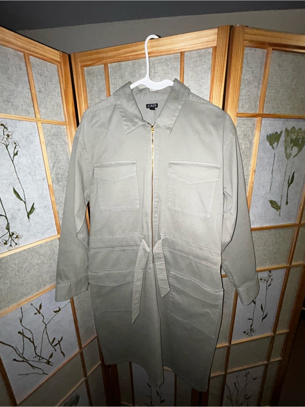 J.Crew Olive Green/Grey Utility Dress